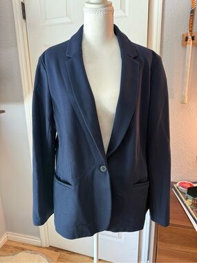 Old Navy Navy Blazer with Polka Dot Lining